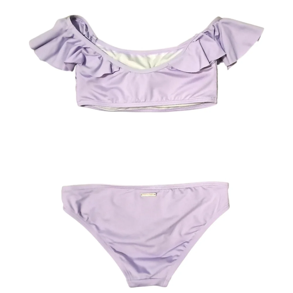 Vince Camuto Off The Shoulder Ruffle Bandeau Top & Hipster Bottom 2 Piece Set